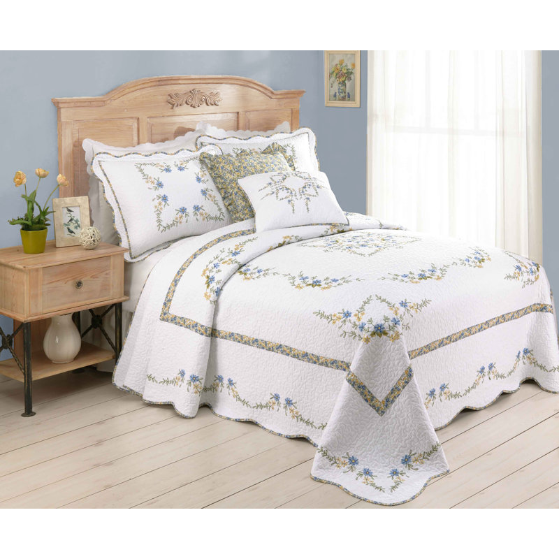 Heather Floral Embroidered Single Pillow Sham, Standard