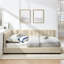 Structure de lit capitonnée rembourrée, structure de canapé-lit avec dossier et accoudoirs confortables, lit pour chambre à coucher, salon-456987570