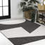 Tapis d'intérieur / extérieur noir / crème à deux tons à motif géométrique abstrait Orbie-1550133410