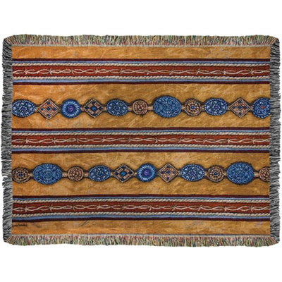 Manual Woodworkers & Weavers Southwestern Stripes Woven Cotton Throw Blanket 50 x 60 Inch
