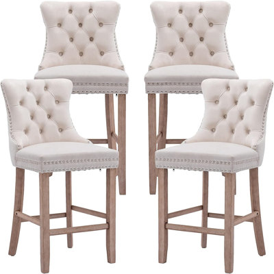 Jericha Upholstered Counter Stool with Solid Wood Frame
