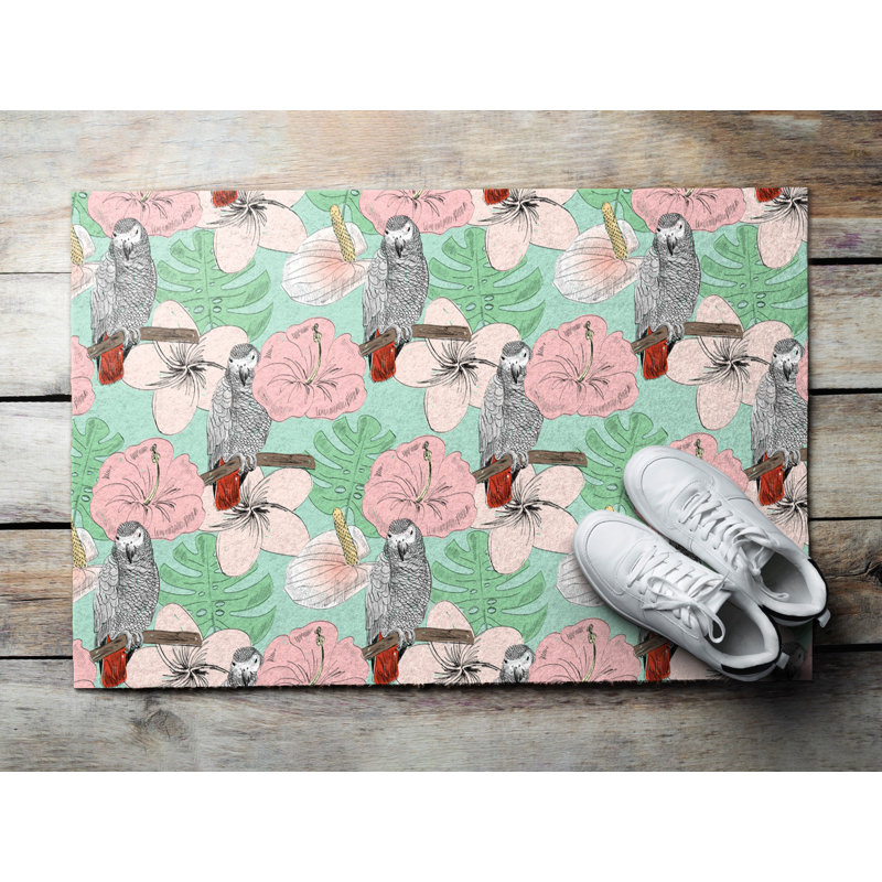 Non-Slip Floral Doormat