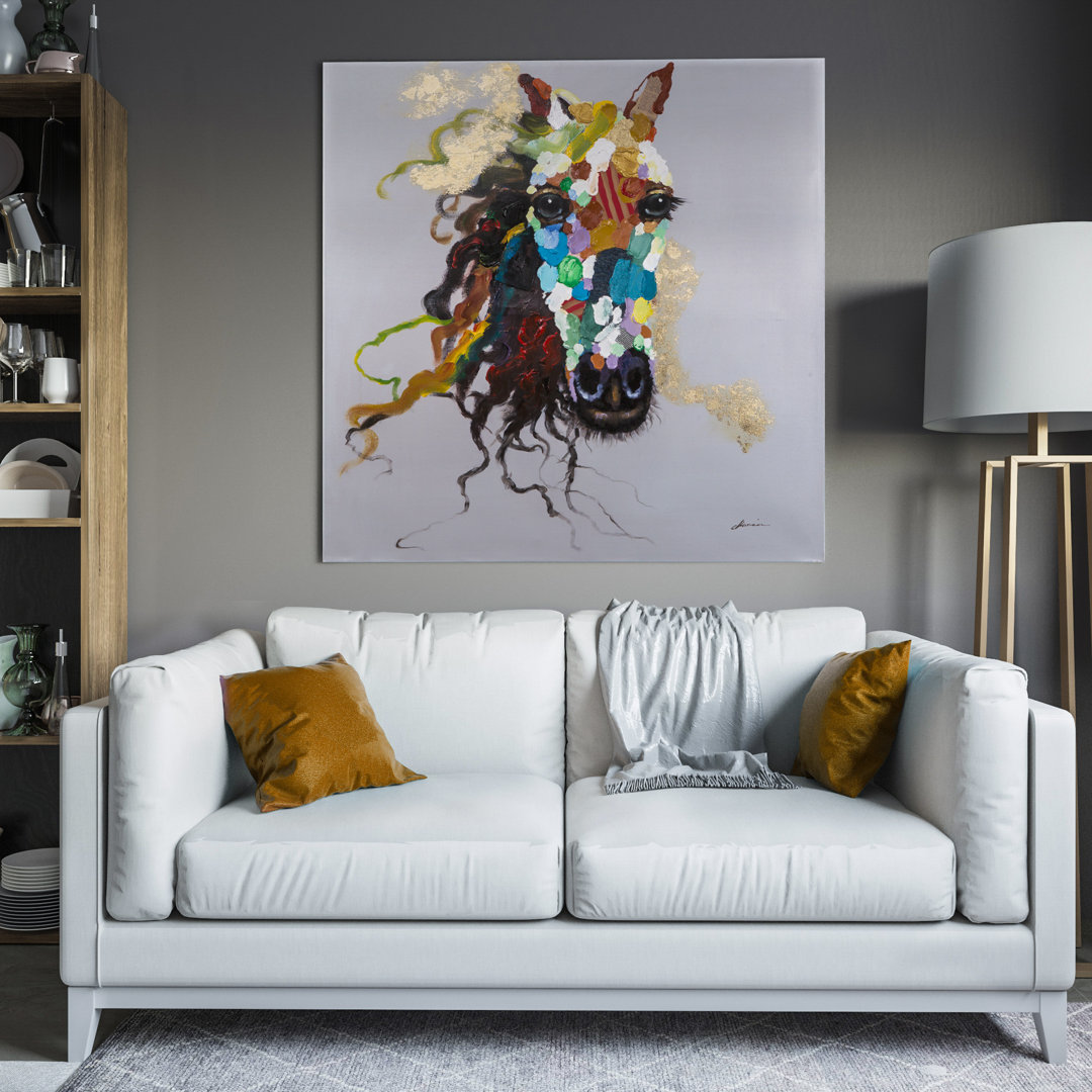 " Horse Of An Abstract Color " Painting Print Latitude Run®