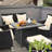 Anthone Square Steel, Stainless Steel, Marble, PE Rattan Propane Smokeless Fire Pit Table with Hidden Fuel Tank