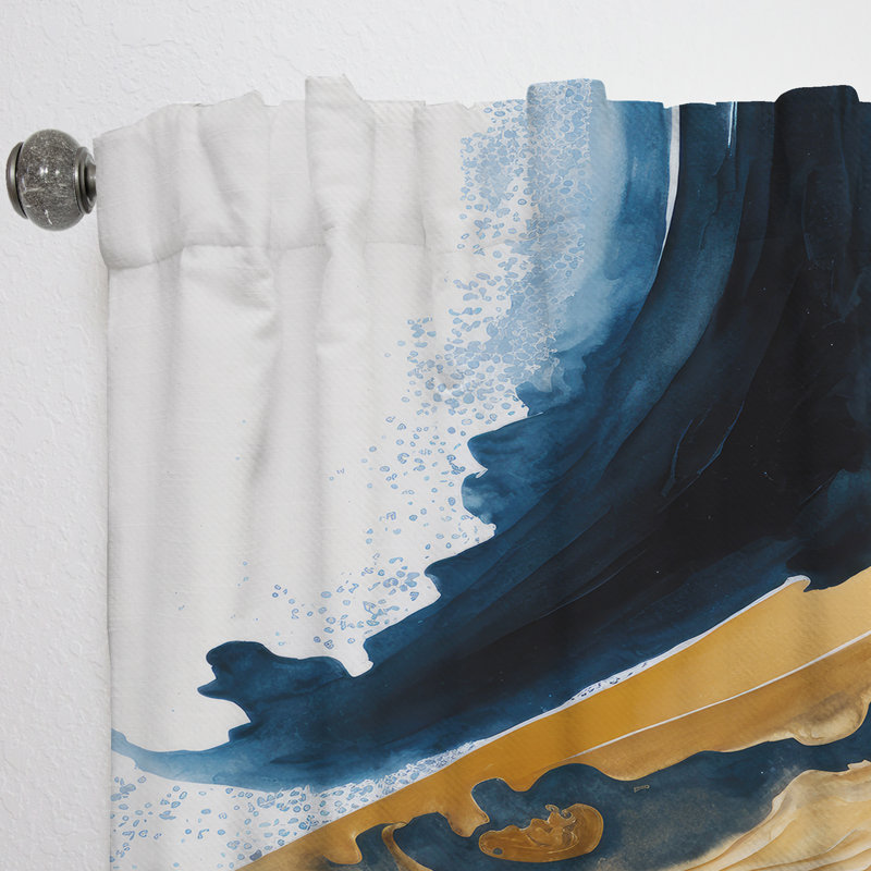 Stylish Spiral Abstract III - Abstract Velvet Curtain - 1 Panel, 52" W x 108" L