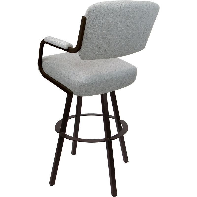 Tabouret pivotant rembourré Cessna, Brun, Crème, Counter Stool (26" Seat Height)