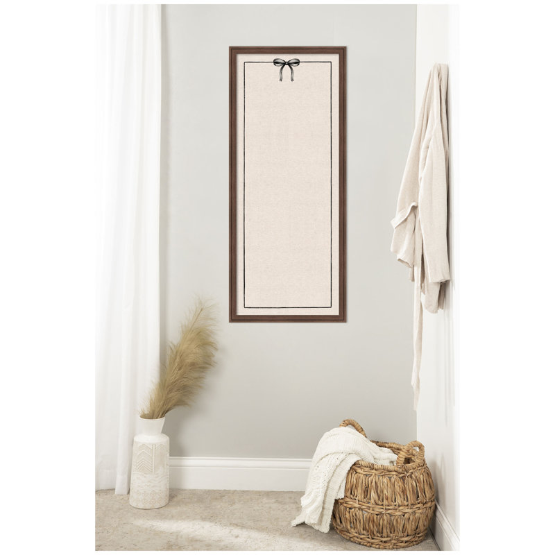 Tableau d'affichage en lin encadré en tissu, H 42 po x l 18 po x P 1,25 po, Brun moyen Florence