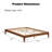 12 Inch Queen Size Solid Dry Bamboo Wood Platform Bed Frame-593686415
