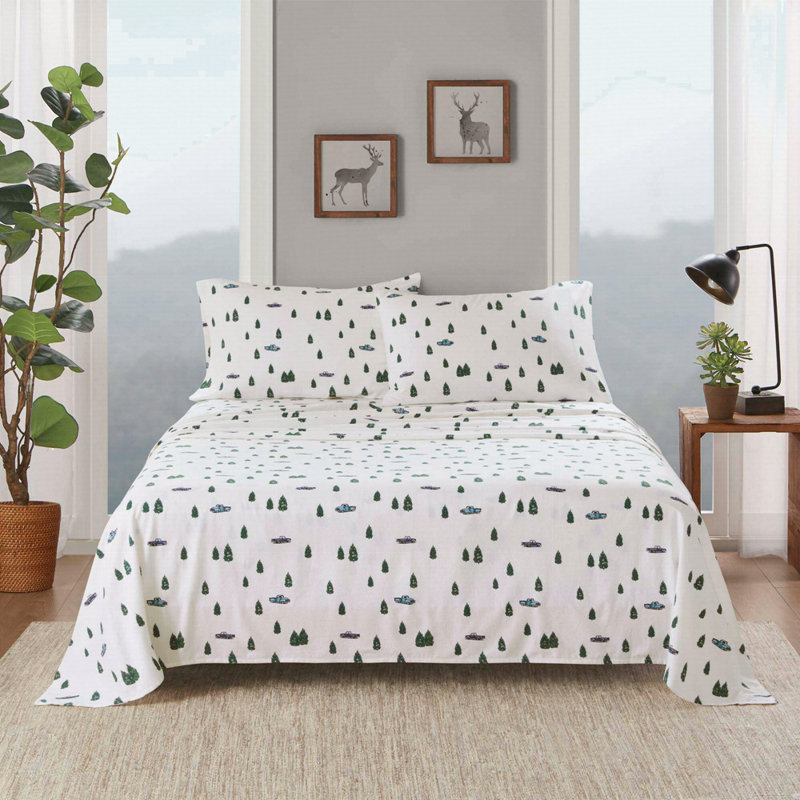 Sheet Set Trees & Trucks, Full Coverlet + 3 Additional Pieces
