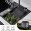 3Starz 29,5 po x 17,7 po Multifonctionnel utilitaire en acier inoxydable cascade de cuisine station de travail avec affichage de la température de l'eau Black Farmhouse