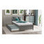 Structure de lit plateforme simple en bois avec lit gigogne, gris