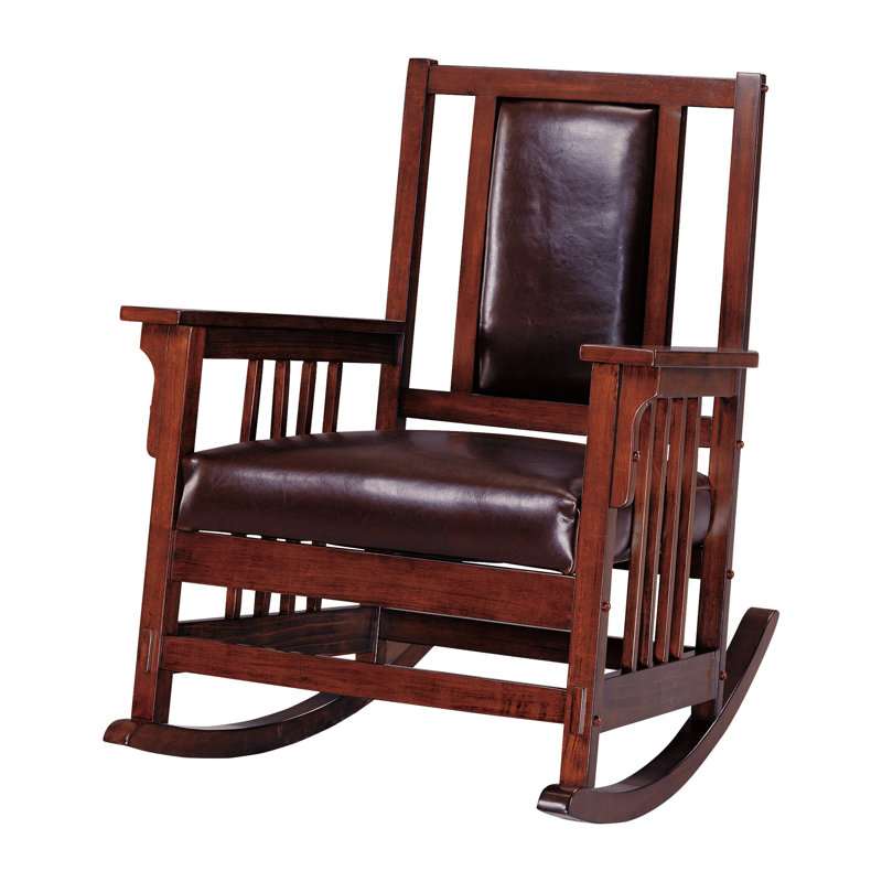 Chaise berçante en bois massif Shamila