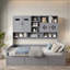 Lit de jour en bois avec lit hydraulique et armoire et tablettes tout-en-un-642258741-642258742