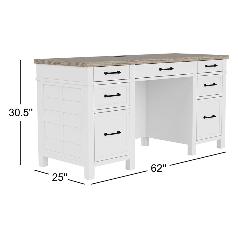 Gabby Executive Desk with Power Outlet