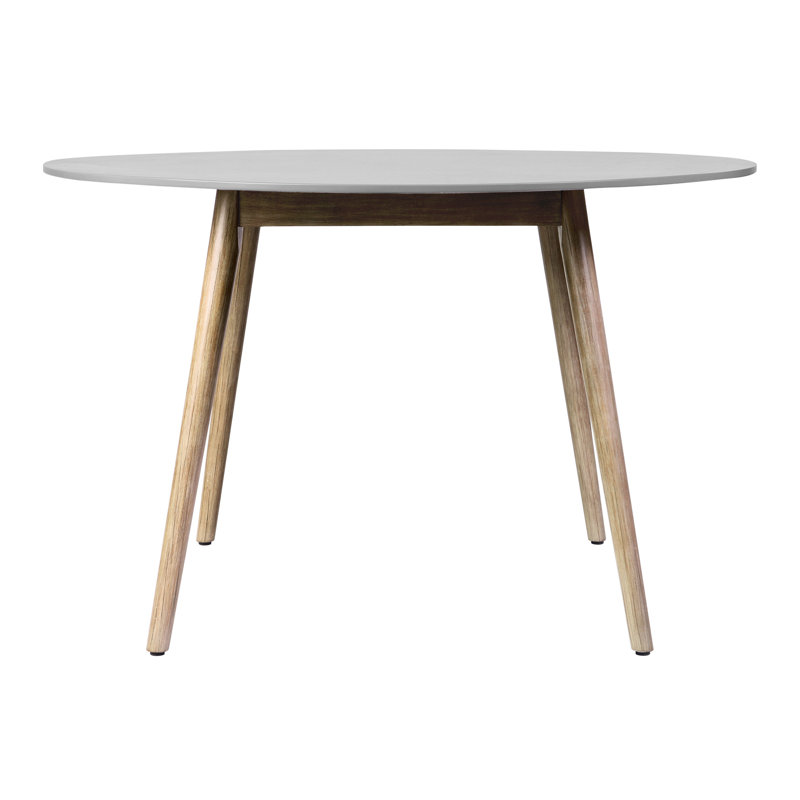 Table de salle à manger ronde pour une utilisation intérieure ou extérieure, avec pieds en eucalyptus et plateau en super pierre grise, diamètre 47, résistant aux intempéries, assemblage facile en eucalyptus, tracas - Instructions d'assemblage