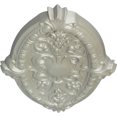 Médaillon de plafond 26 po x l 26 3/8 po x H 17 1/4 po x P 1 3/4 po (convient aux auvents jusqu'à 3 po)