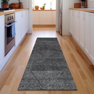 Premium Machine Washable Prisco Charcoal Rug