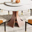Table de salle à manger Mid-Century en pierre frittée ronde avec plateau tournant amovible pour 4-6-972534132-972534121