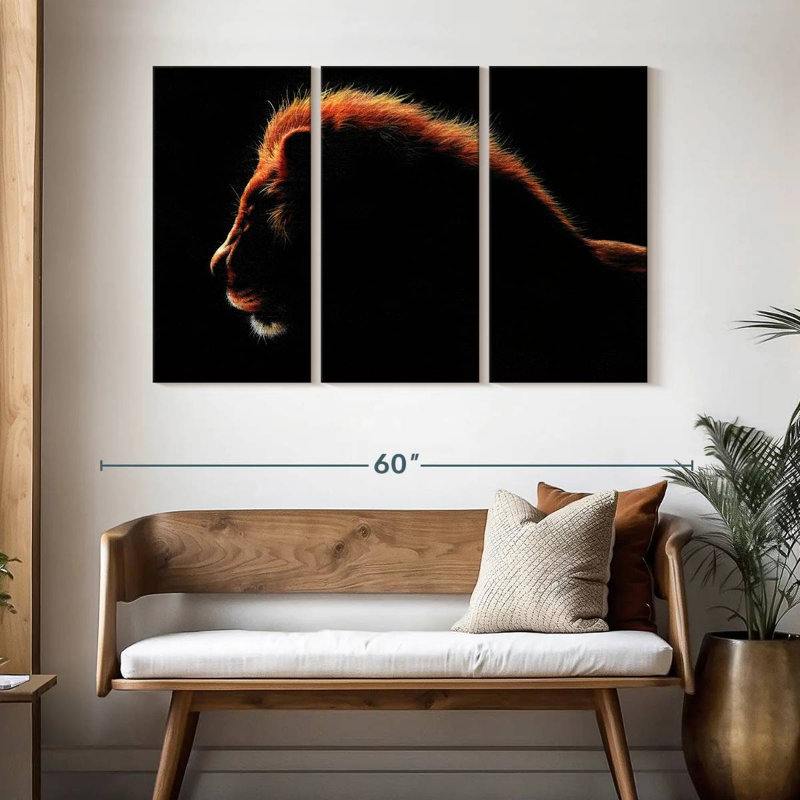 Brampt African Lion At Twilight, 32" H x 50" W