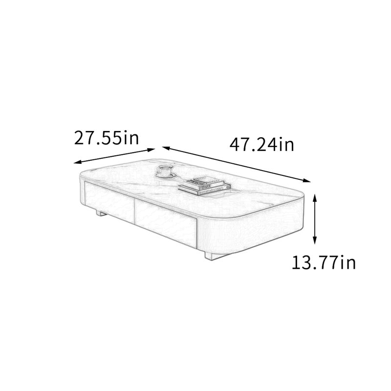 Table basse Modern Simplicity Home, Blanc / gris clair
