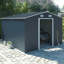Charcoal Black Garden Storage 10 ft. W + 12 ft. D Metal Tool Shed