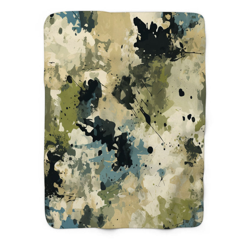 Urban Camo - Couverture Sherpa de qualité supérieure 1 pièce, Lit simple