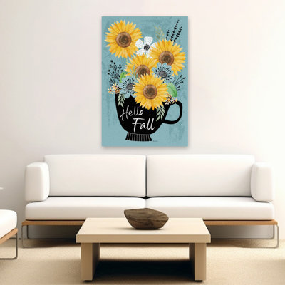 Harvest Sunflowers Coffee Cup - Contemporary Sunflowers Autumn Fall Decor Art