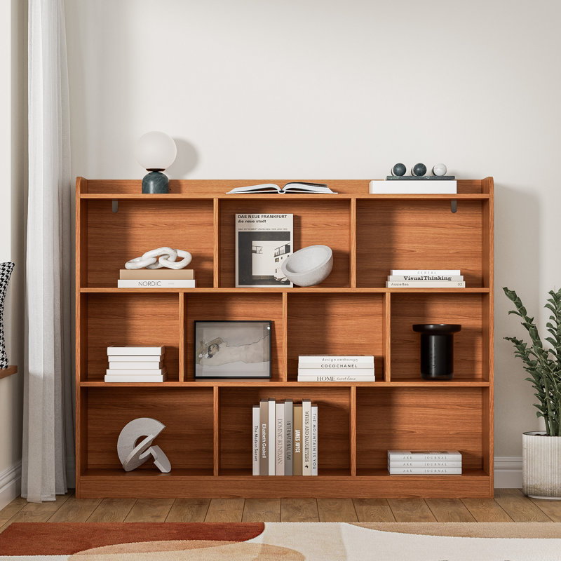 White Cube Bookshelf, Wooden Bookcase With 3 Tier Open Shelves, 10-cube Storage Shelf For Living Room, Bedroom, 55.1" W X 42.5" H