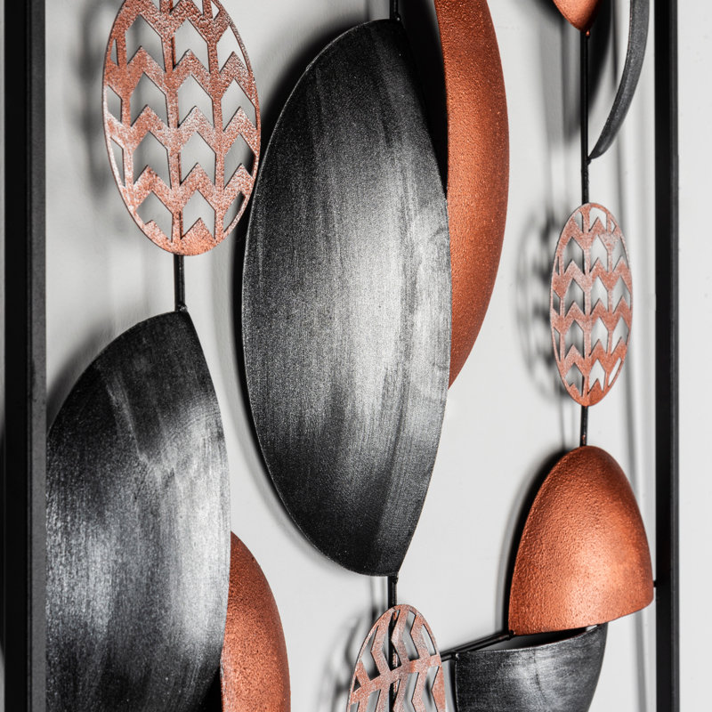 Hand-Painted Decorative Metal Wall Accessory, 21.7 x 21.7 inches | 100% Metal Construction, Thickness: 0.03 inches | Unique Color Variations, Perfect for Modern Home Decor & Art Enthusiasts, Durable & Stylish