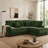 93" Sectional Sofa, L Shaped Sofa Couch With Reversible Chaise Lounge, Upholstered Soft Corduroy Couch For Living Room, Apartment-680916350