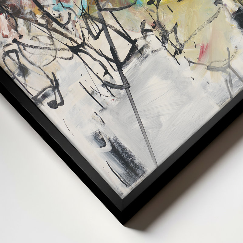 «Abstract IX» par Salvatore Principe, reproduction sur toile, H 10 po x l 14 po, Art mural noir encadré texturé, Noir