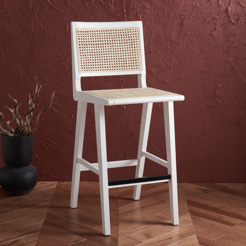 Tabouret de comptoir 23,2 po Atticus, Blanc, Tabouret de bar (siège d'une hauteur de 29,5 po)