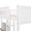 Lit simple superposé simple avec mezzanine et tiroirs en blanc - chambre à coucher moderne deux tiroirs essentiels, mobilier pratique-1857260951