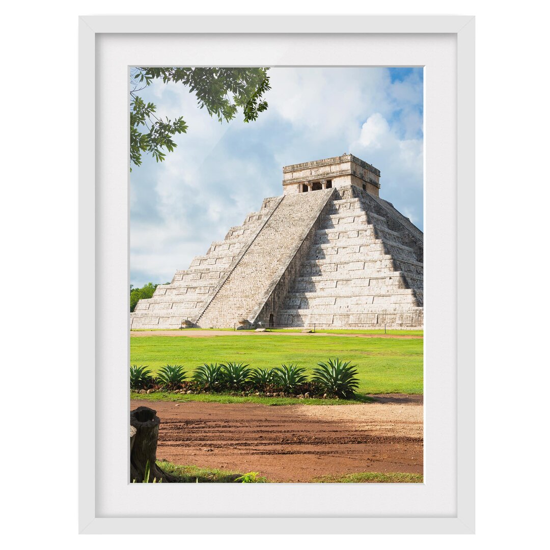 Gerahmter Fotodruck El Castillo Pyramid