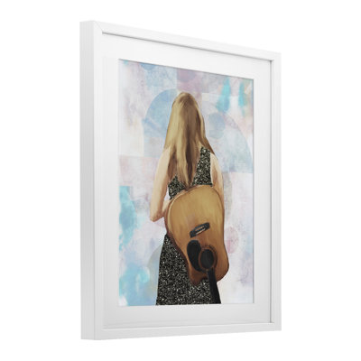Rêvant avec ma guitare, reproduction sous verre, conception de Dan Meneely