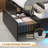 Twin Bed Frames with Bookcase Headboard, Wooden Bed Frame Twin Size with Charging Station, 4 Storage Drawers and LED Lights, LED Bed Frame with Type-C and USB, No Box Spring Needed, Black-215176010-202005756