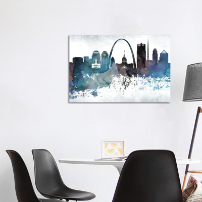 Saint Louis Bluish Skylines - Wrapped Canvas Painting