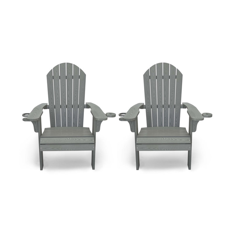Chaise Adirondack d'extérieur en PEHD LuXeo Westwood, gris