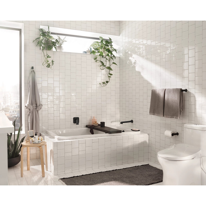 Porte-papier hygiénique mural Moen Genta LX, Noir mat