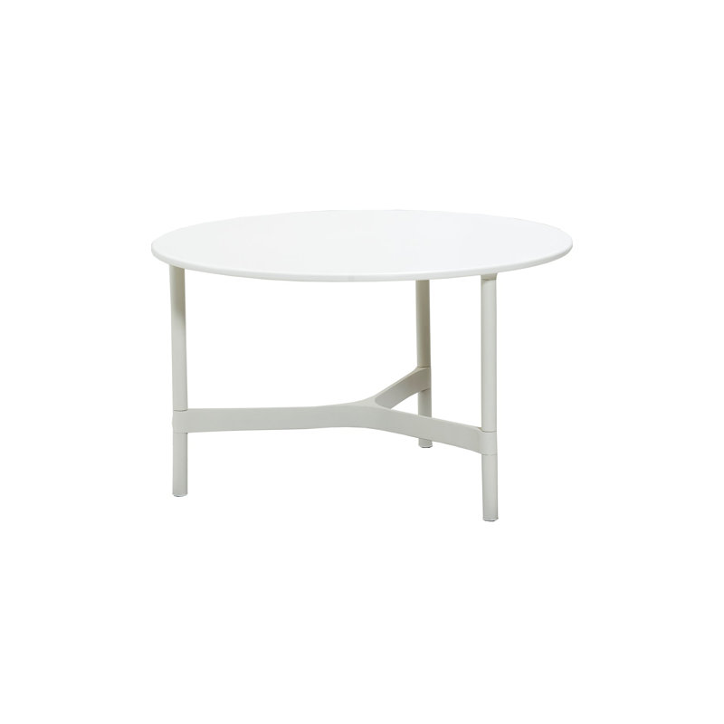 Twist Outdoor Round Teak Coffee Table, Teak/White, 16.59" H x 27.6" W x 27.6" D