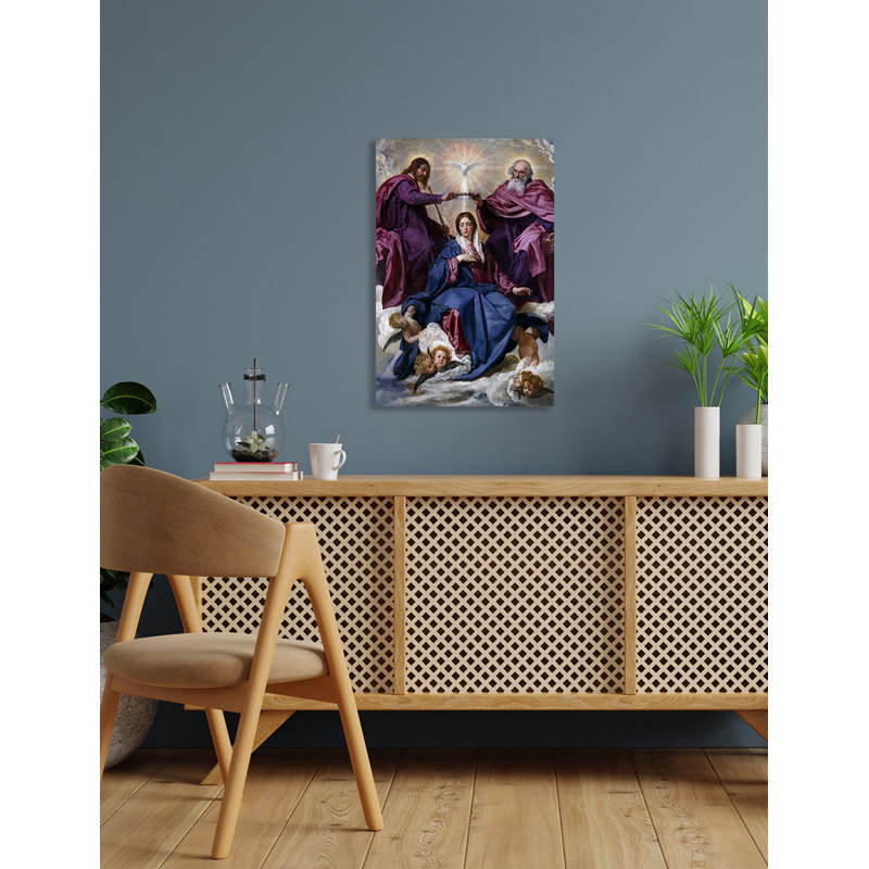 Coronation de la Vierge par Diego Velazquez, toile de coton sans acide par Giclee Prints for Home, Toile tendue