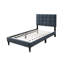 Lit simple réglable - base à 12 lattes, tissu en mélange de lin, tête de chambre capitonnée Biscuit, soutien, attrayant-1318935921