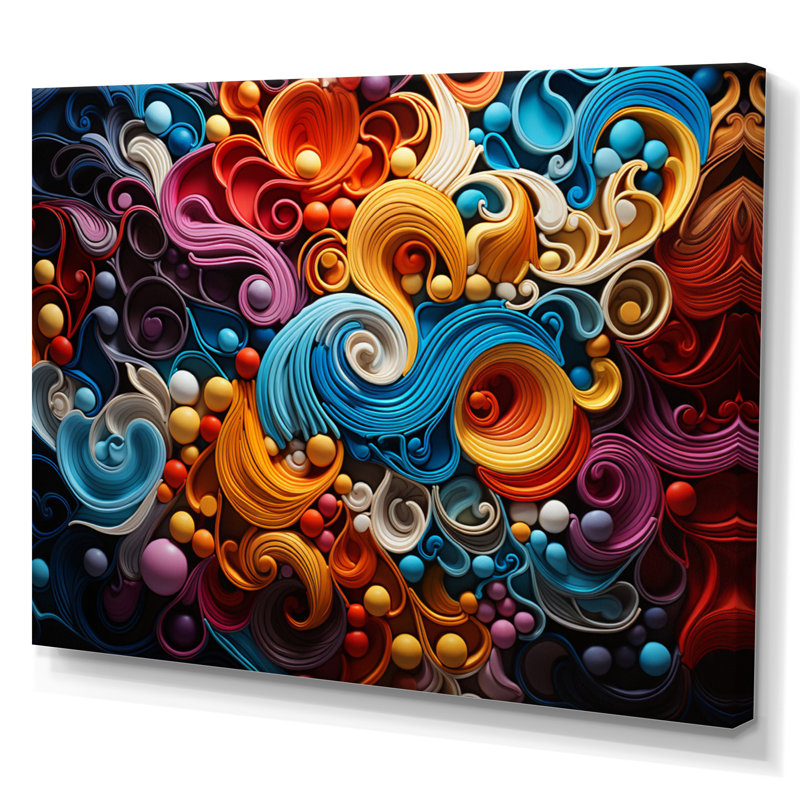 Opt Art Vibrant Illusions I - art mural Op Art, Toile tendue, H 24 po x l 32 po x P 1 po