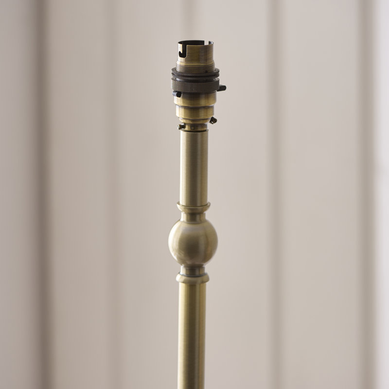 Steel Standard Table Lamp, Antique Brass, Dark Rattan