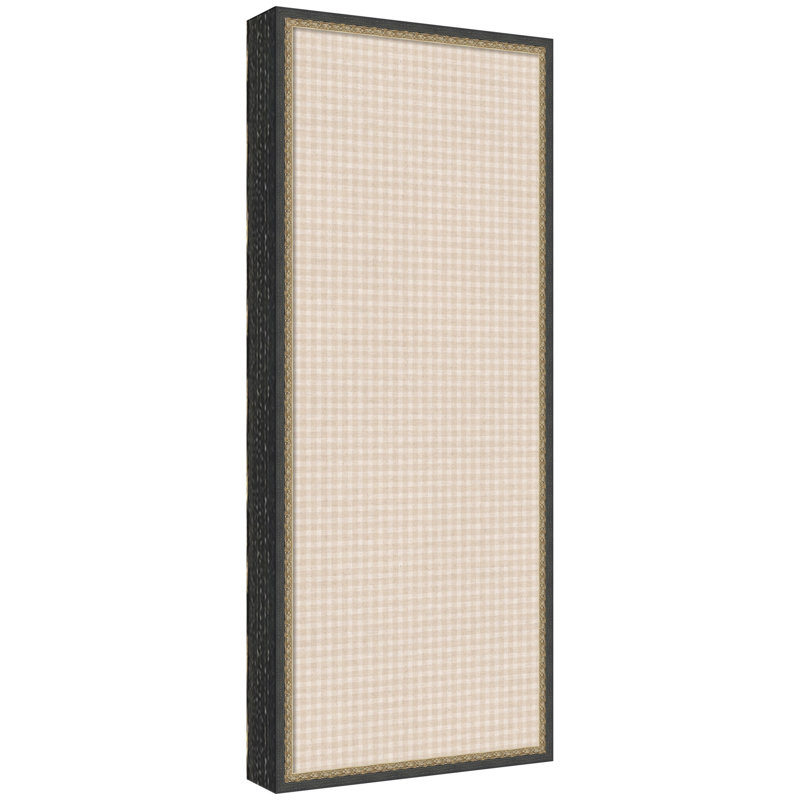 Tableau d'affichage en lin encadré en tissu, Beige, H 41 po x l 17 po x P 1,5 po, Matinée bronze noir