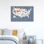 Whimsical Us Animal Map Contemporary Bird Wall Art Print 1 Piece Wrapped Canvas Wall Art-1048248419