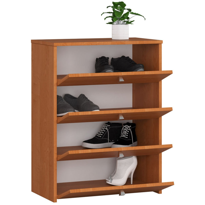 Furgeson 16 Pair Shoe Storage Cabinet, Alder