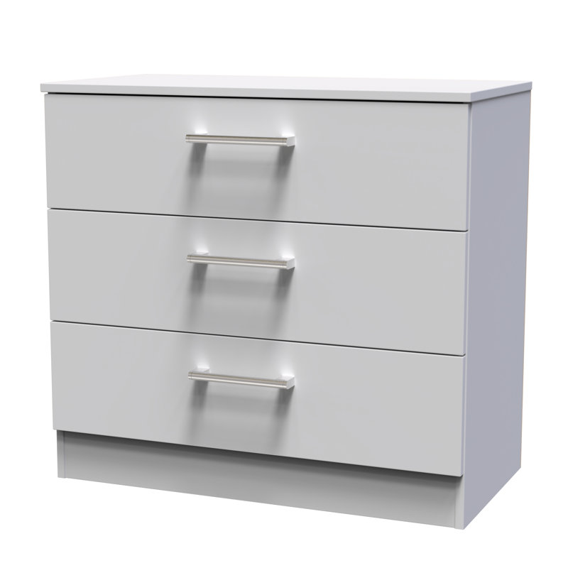 Beraud 74cm W 3 - Drawer Chest of Drawers, Grey
