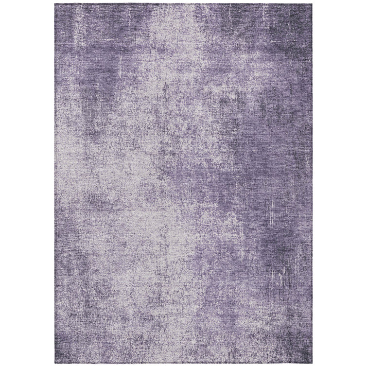 Machine Washable Indoor/Outdoor Xhevrie Lavender Rug
