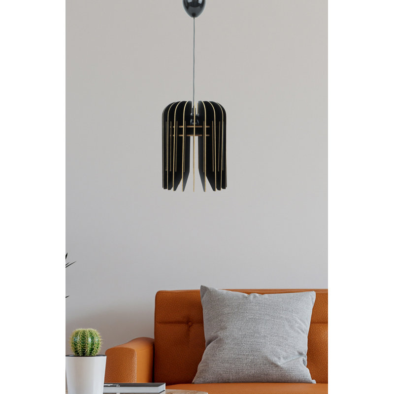 Luminaire suspendu géométrique unique 1 lumière, Noir, Noir